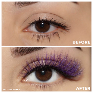 amethyst colored mink lashes afterglow purple lavender mink lashes false eyelashes lotus lashes before after