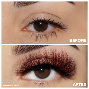 red dragon colored mink lashes afterglow red mink lashes false eyelashes lotus lashes before after