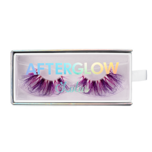 afterglow colored mink lashes stardust hot pink purple false eyelashes lotus lashes in packaging
