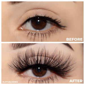 goddess 25 mm faux mink lashes false eyelashes lotus lashes before and after