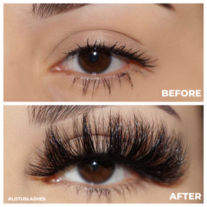 afterglow 25mm fame mink lashes false eyelashes before after