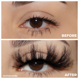 afterglow 25mm flex mink lashes false eyelashes before after