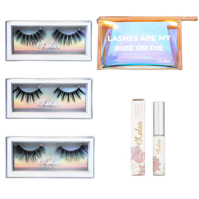 lotus lashes date night bundle faux mink lashes false eyelashes