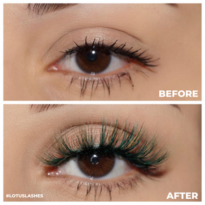 afterglow colored mink lashes rich bish green light brown false eyelashes lotus lashes before and after