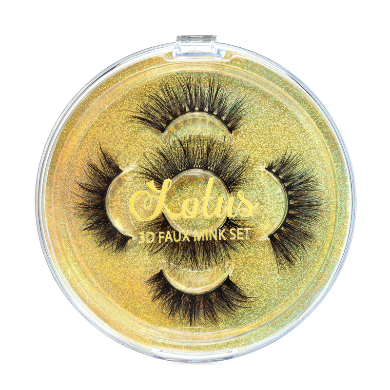 the bali set faux mink lashes false eyelashes lotus lashes in packaging