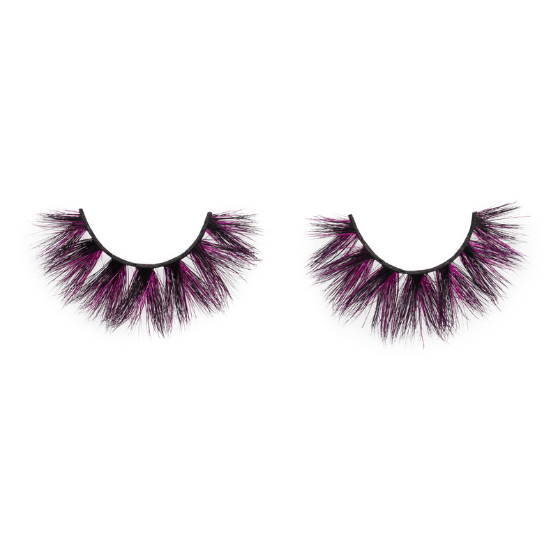 afterglow edm colored mink lashes purple mink eyelashes lotus lashes before after