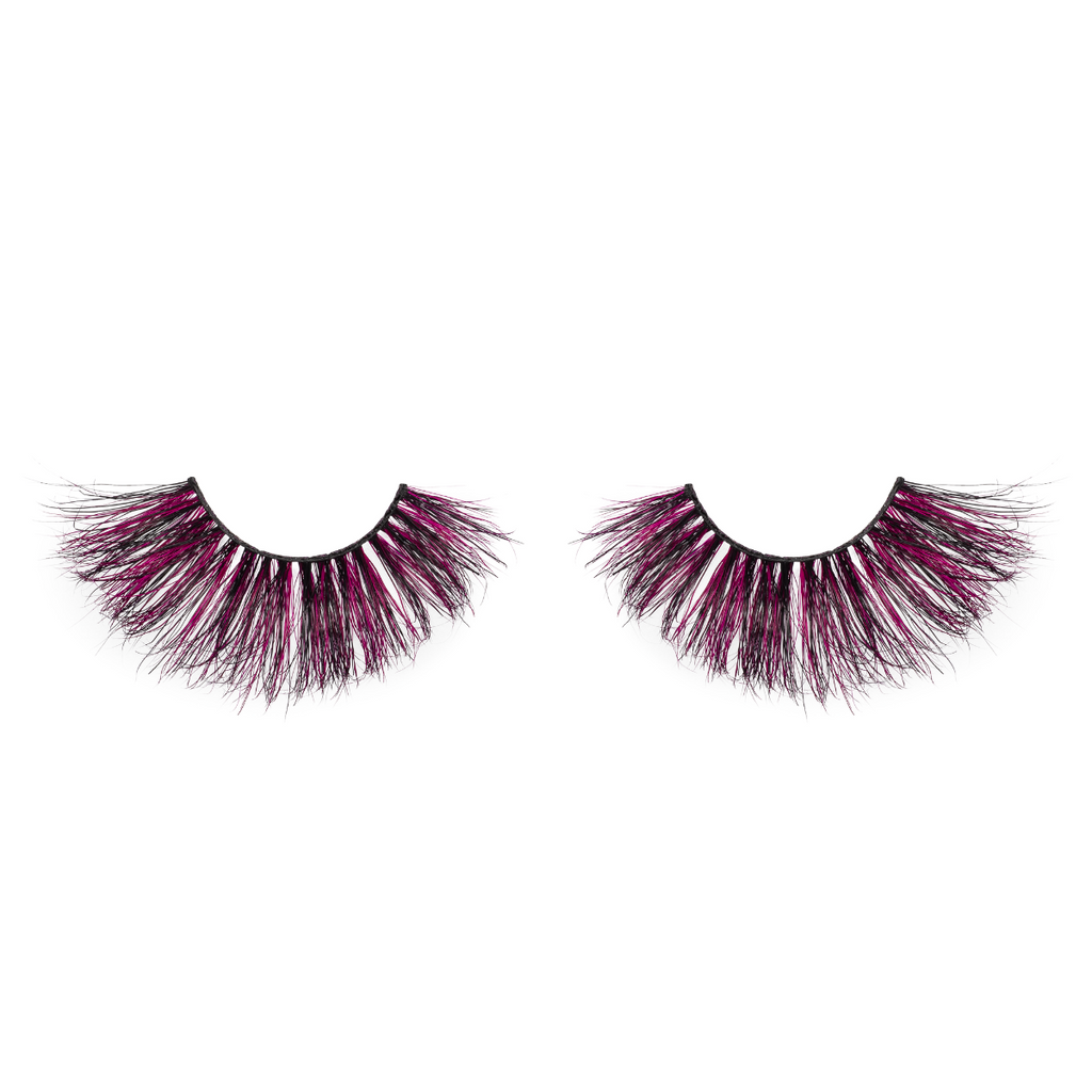 afterglow toxic 25mm colored mink lashes purple false eyelashes lotus lashes